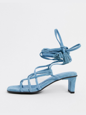 Vero Moda Strappy Heels In Blue