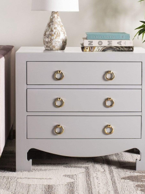 Lyndon Leigh Dion 3 Drawer Chest - Grey/gold