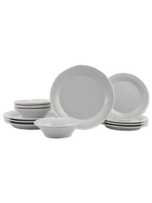 Vietri Chroma Light Gray 12-piece Place Setting