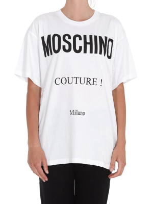 Moschino Logo Printed Crewneck T-shirt