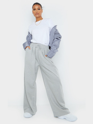 Grey Drawstring Slouch Wide Leg Pants