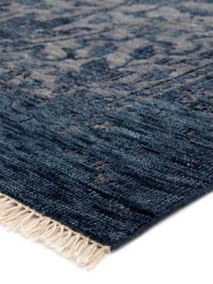 Abington Hand-knotted Medallion Blue & Gray Area Rug