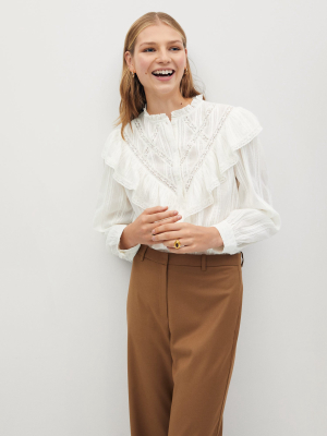 Ruffled Cotton Blouse