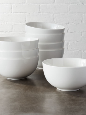 Set Of 8 Contact White Bowls