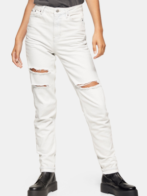 Tall Bleach Stone Ripped Mom Tapered Jeans