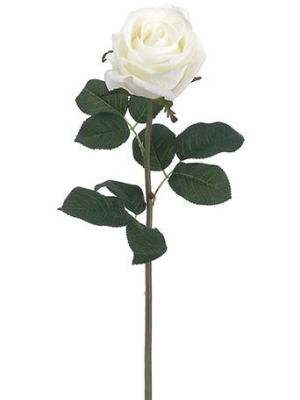 Real Touch White Rose Stem - 20"