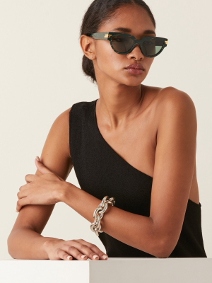 Intrecciato Cat-eye Acetate Sunglasses