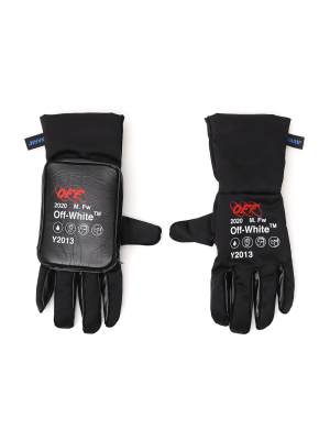 Off-white Logo Printed Ski Gloves