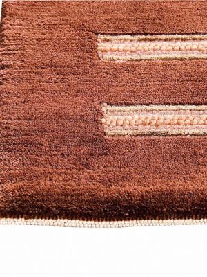 Chicago Collection Wool And Viscose Area Rug In Brown