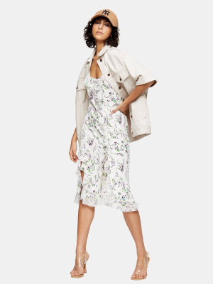 Idol Ivory Floral Slip Midi Dress