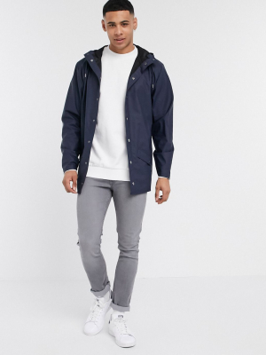 Rains Lightweight Hooded Jacket In Navy