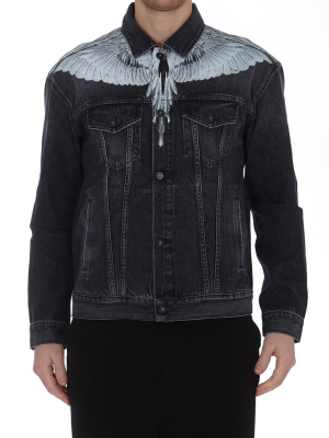 Marcelo Burlon County Of Milan Wings Print Denim Jacket