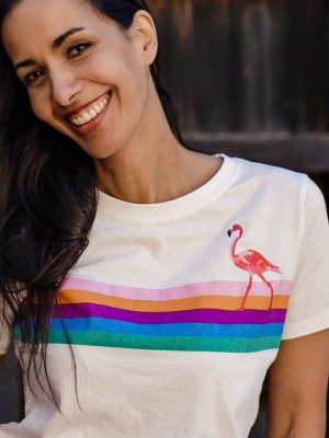 Maggie T-shirt - Off-white, Flamingo Boardwalk #wearandcare