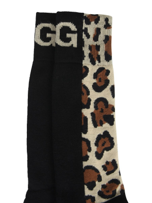 Dolce & Gabbana Leopard Jacquard Socks