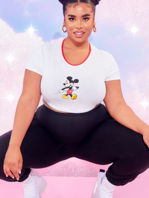 Plus White Disney Crop T-shirt