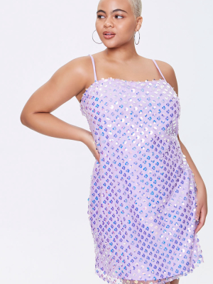 Plus Size Sequin Cami Mini Dress