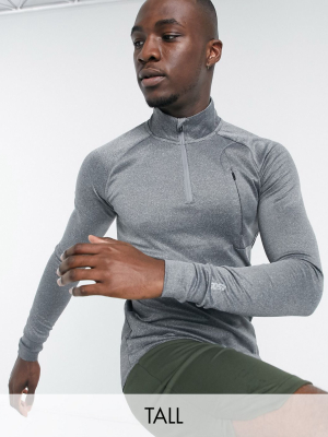 Asos 4505 Tall Icon Muscle Training Sweatshirt With Quick Dry In Gray Marl