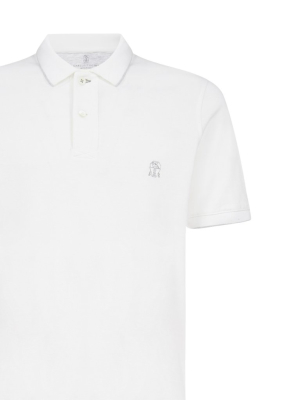 Brunello Cucinelli Logo Embroidered Polo Shirt