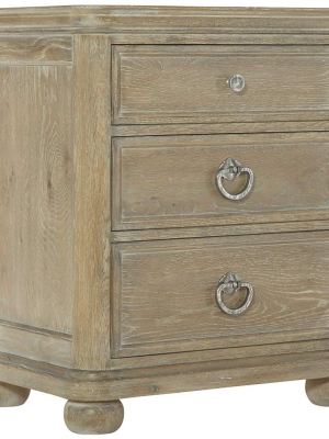 Rustic Patina Three Drawer Nightstand, Sand