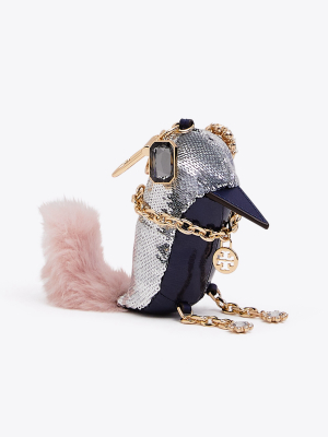 Sequin Bird Key Ring