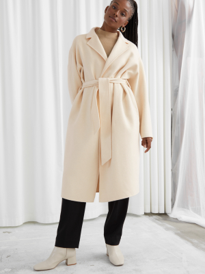 Belted Wool Blend Coat