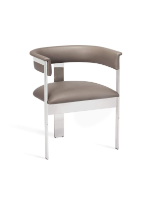 Interlude Home Darcy Dining Chair In Grey/ Nickel