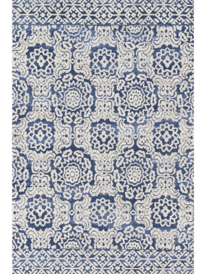 Lotus Blue Ivory Rug