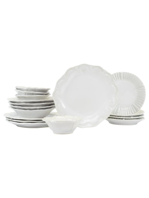 Vietri Incanto Stone White Assorted Sixteen-piece Place Setting