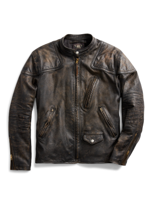 Slim Fit Leather Moto Jacket