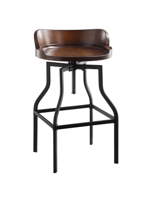 Freya Adjustable Stool - Chestnut/black - Carolina Chair And Table