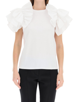 Alexander Mcqueen Ruffled Sleeve T-shirt