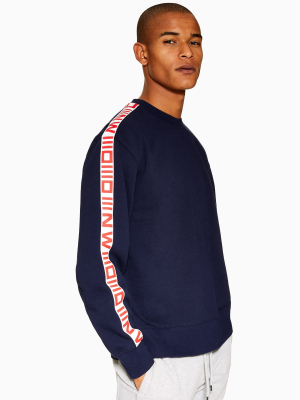 Navy Taped Sweatshirt