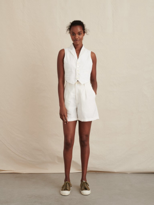 Boy Pleated Shorts In Linen