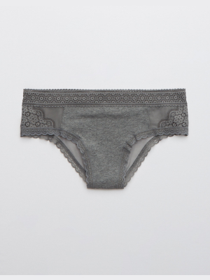 Aerie Queens Lace Mesh Cheeky Underwear