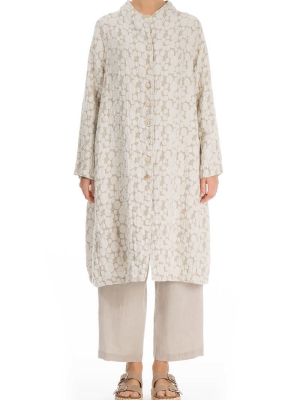 Bubbly Textured Natural Linen Jacket Coat