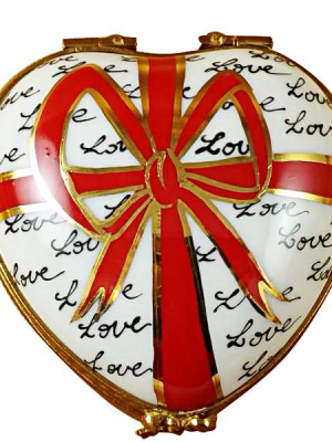 Heart With Red Bow Limoges