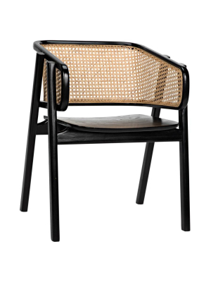 Delphi Chair W/caning, Charcoal