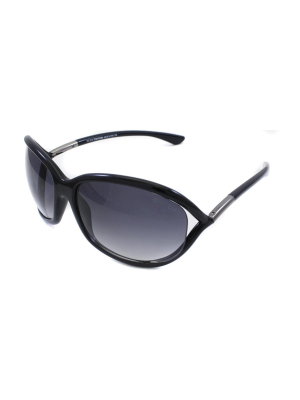 Tom Ford Jennifer Ft0008 01b Womens Oval Sunglasses Black 61mm