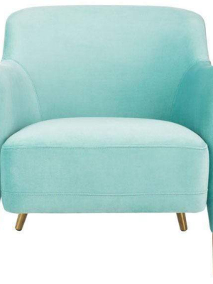 Ll Couture Topaz Velvet Arm Chair - Aqua