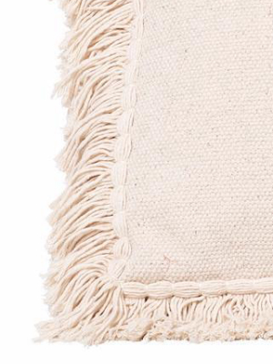 Handwoven Fringed Rectangle Pillow Natural