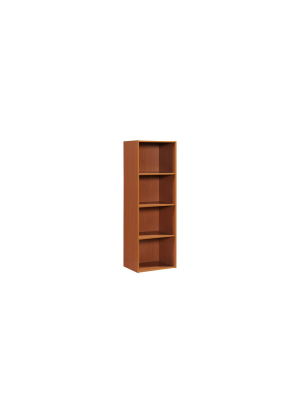 4 Shelf Bookcase In Cherry - Hodedah