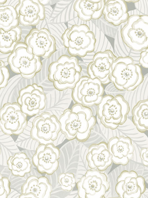 Emery Floral Wallpaper In Grey From The Bluebell Collection By Brewster Home Fashions