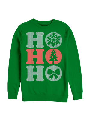 Women's Chin Up Christmas Ho Ho Ho Stitch Print Sweatshirt