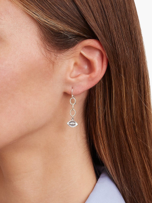 Silver Evil Eye Earrings