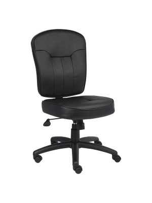 Leather Task Chair - Black - Boss