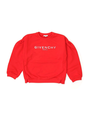 Givenchy Kids Logo Printed Puff-sleeve Sweatshirt