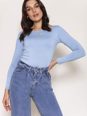 Long Sleeve Top In Blue