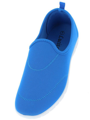 Tm008 Blue Stretch Slip On Athletic Flat