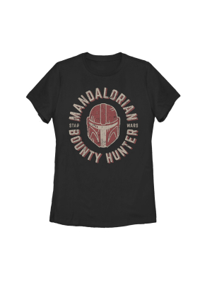 Women's Star Wars The Mandalorian Helmet Stamp T-shirt