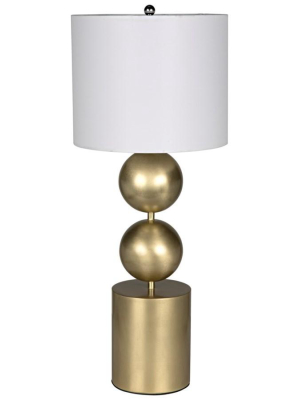 Tulum Table Lamp With Shade, Antique Brass